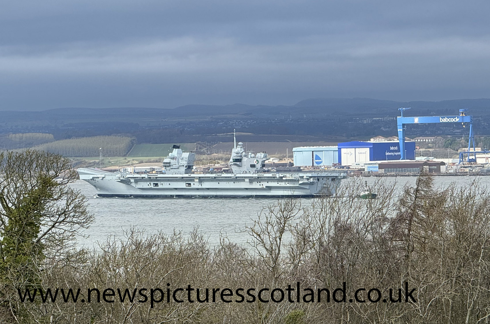 HMS Queen Elizabeth at Rosyth naval dockyard
